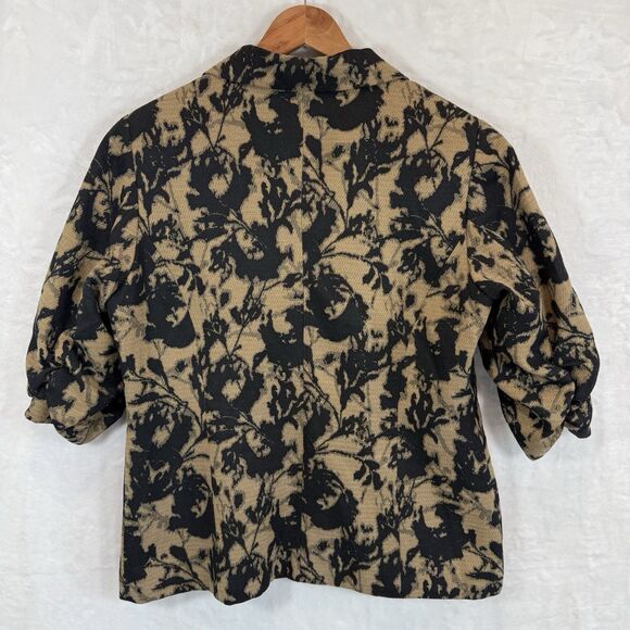 Coldwater Creek Jacket Blazer Ruched Sleeves Y2k Petite Medium 10/12 - Picture 10 of 10